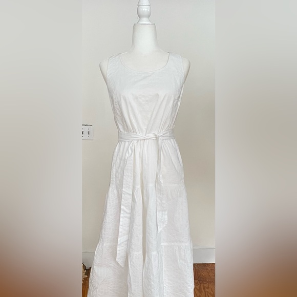 Talbots Cotton A line Sleeveless Dress White size 4 - Picture 3 of 8